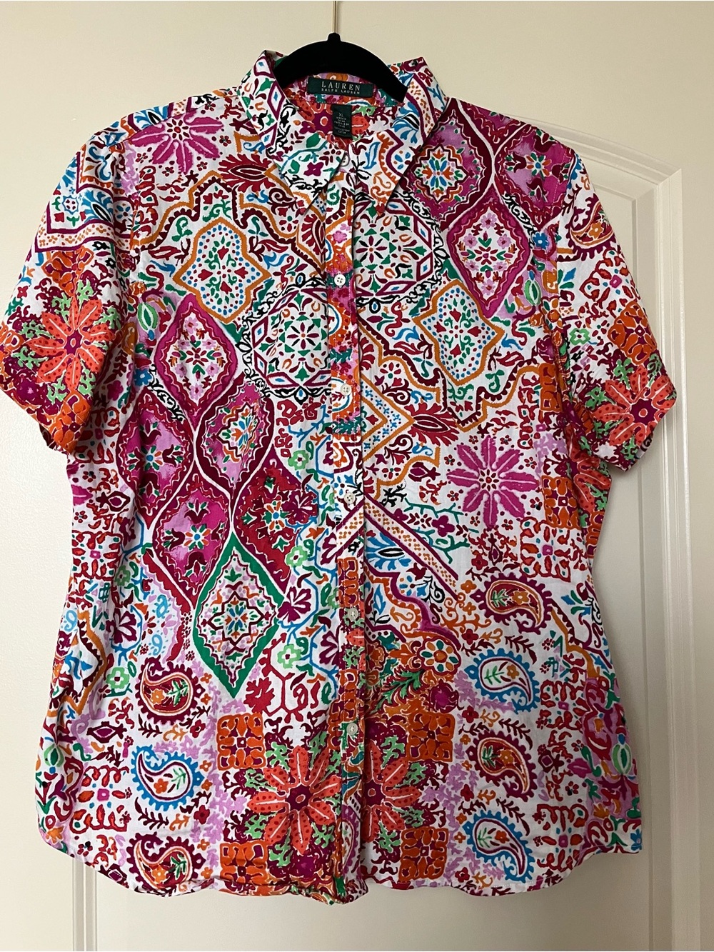 Lauren Ralph Lauren Multicolor Floral Tile Print Button-Down Shirt